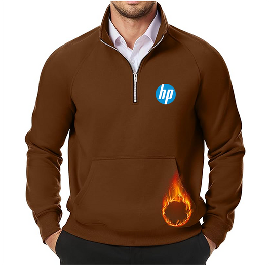 Men's hp JMIERR  Quarter Zip Pullover Heavy Sweatshirts Warm Fleece Sweatshirt Polo