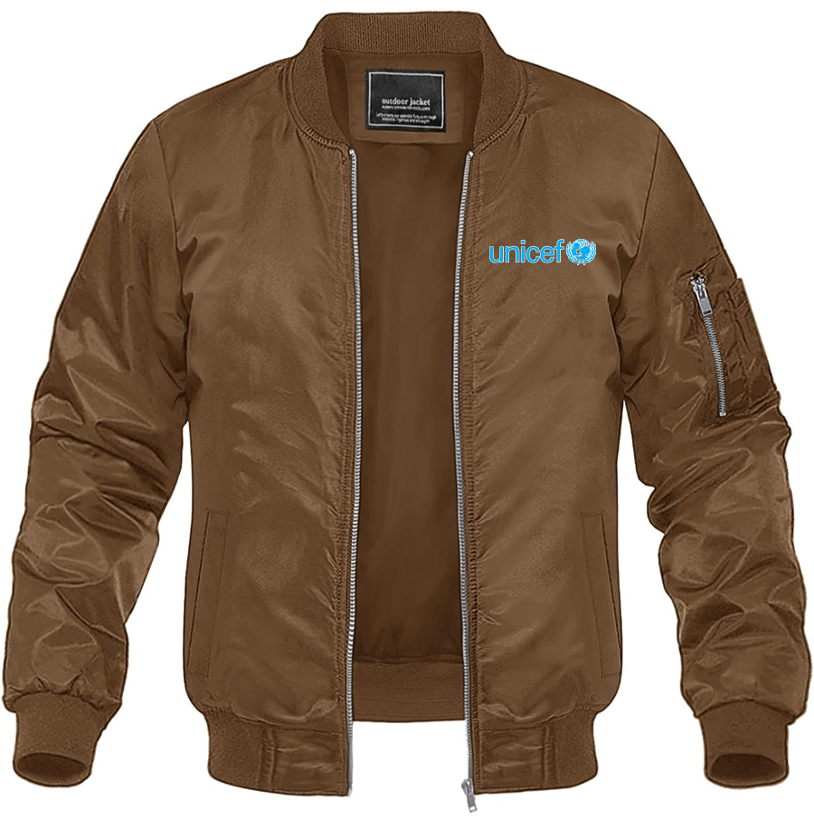 Men's UNICEF Lightweight Bomber Jacket Windbreaker Casual Fall Spring Outdoor Coat