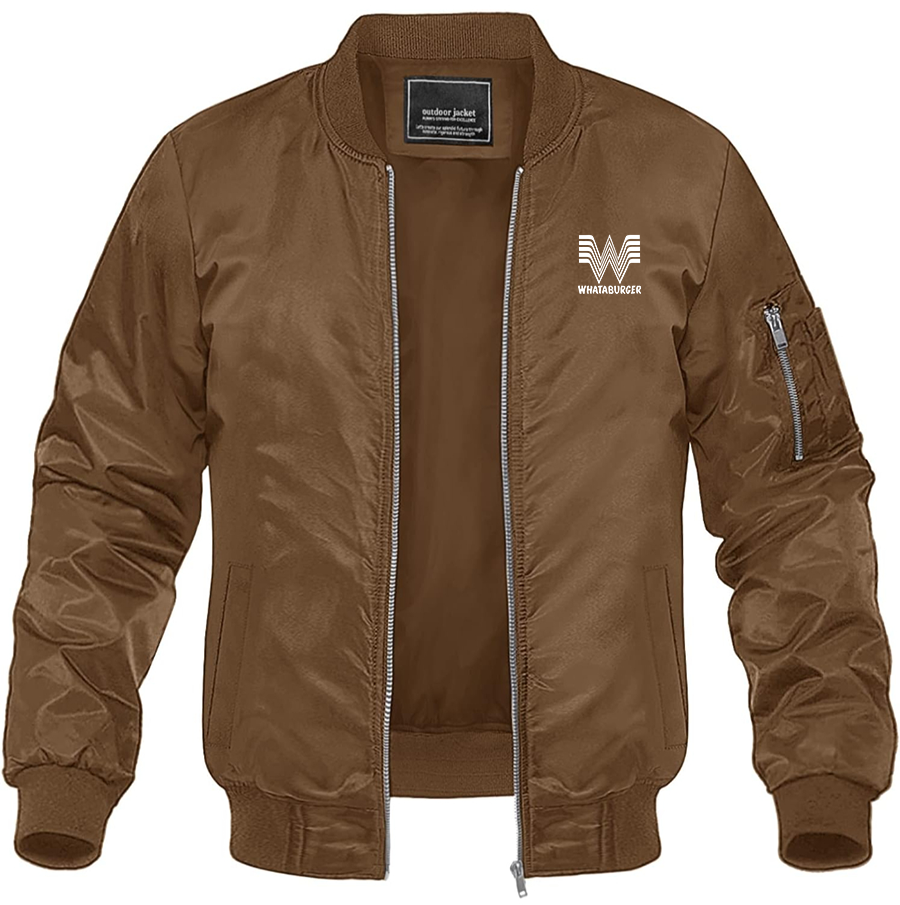 Men's What A Burger Lightweight Bomber Jacket Windbreaker Casual Fall Spring Outdoor Coat