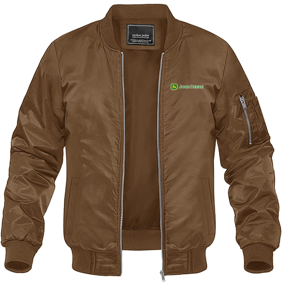 Men's John Deere Lightweight Bomber Jacket Windbreaker Casual Fall Spring Outdoor Coat