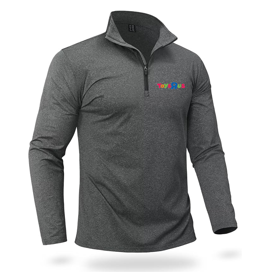 Men's Toys R Us Quarter Zip Pullover Premium Fleece Lined Heather Long Sleeve Golf Shirts Midweight 1/4 Half Zip Sweatshirts