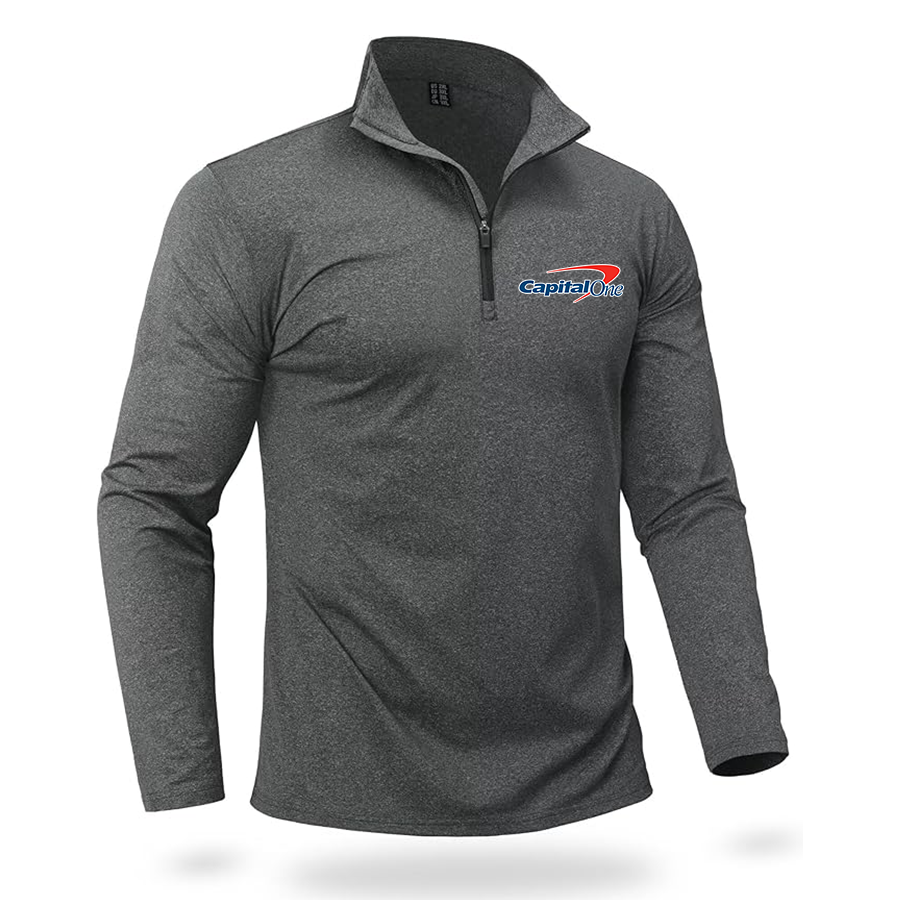 Men's Capital One Quarter Zip Pullover Premium Fleece Lined Heather Long Sleeve Golf Shirts Midweight 1/4 Half Zip Sweatshirts