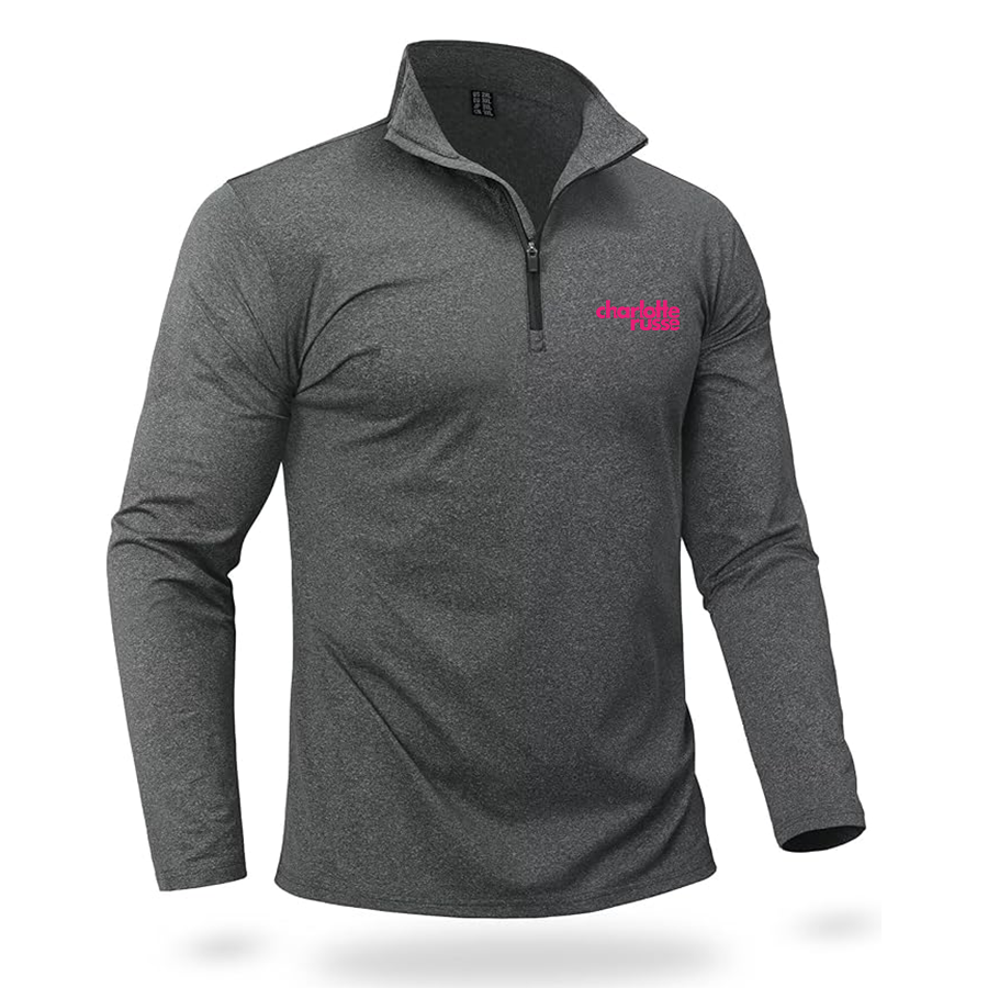 Men's Charlotte Russe Quarter Zip Pullover Premium Fleece Lined Heather Long Sleeve Golf Shirts Midweight 1/4 Half Zip Sweatshirts