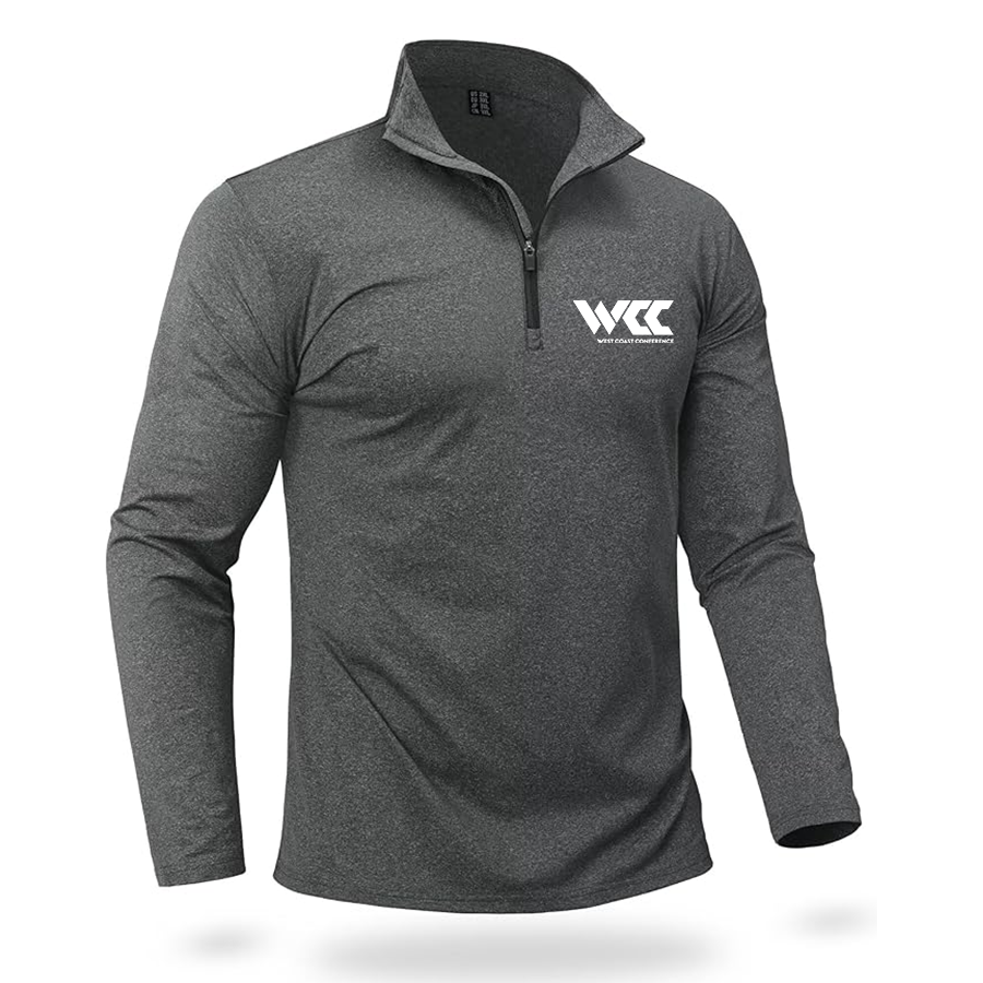 Men's West Coast Conference Quarter Zip Pullover Premium Fleece Lined Heather Long Sleeve Golf Shirts Midweight 1/4 Half Zip Sweatshirts