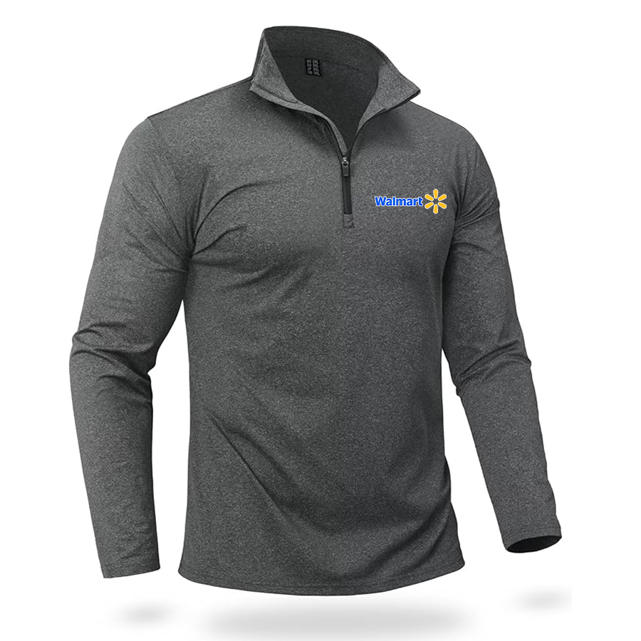 Men's Walmart Quarter Zip Pullover Premium Fleece Lined Heather Long Sleeve Golf Shirts Midweight 1/4 Half Zip Sweatshirts
