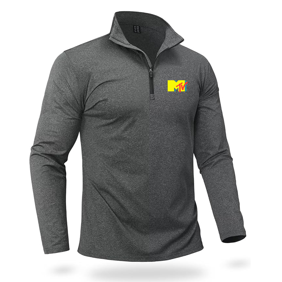 Men's M.T.V Quarter Zip Pullover Premium Fleece Lined Heather Long Sleeve Golf Shirts Midweight 1/4 Half Zip Sweatshirts