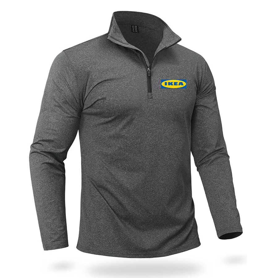 Men's IKEA Quarter Zip Pullover Premium Fleece Lined Heather Long Sleeve Golf Shirts Midweight 1/4 Half Zip Sweatshirts