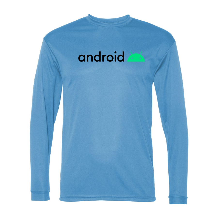 Men's Android  Polyester Long Sleeve T-Shirt