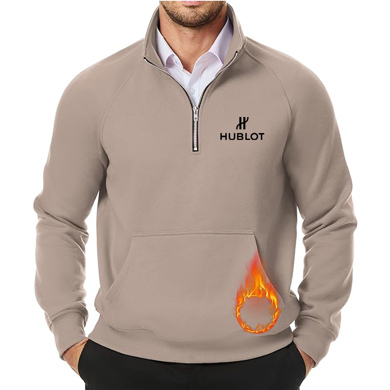 Men's Hublot JMIERR  Quarter Zip Pullover Heavy Sweatshirts Warm Fleece Sweatshirt Polo