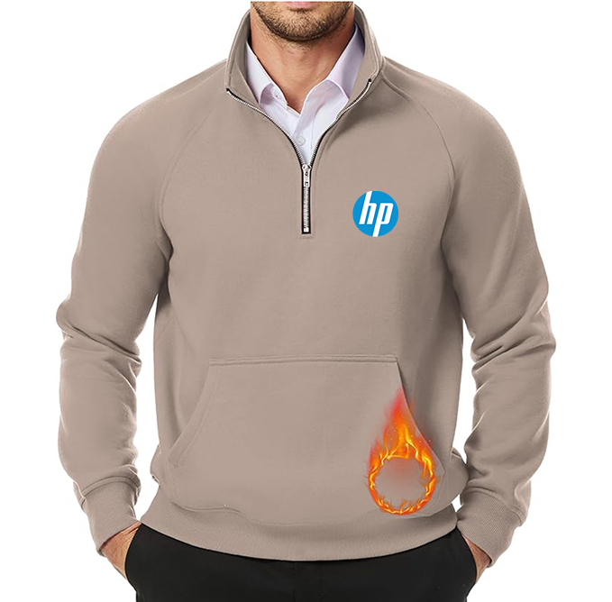 Men's hp JMIERR  Quarter Zip Pullover Heavy Sweatshirts Warm Fleece Sweatshirt Polo