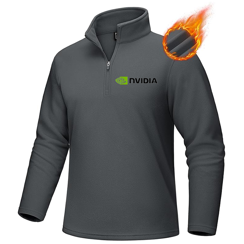 Men's NVIDIA MAGCOMSEN Quarter-Zip Pullover Polar Fleece Sweatshirt Stand Collar Long Sleeve Shirt for Men Thermal Winter Fall