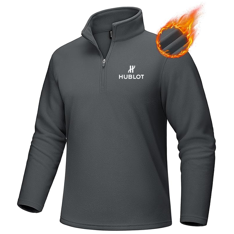 Men's Hublot MAGCOMSEN Quarter-Zip Pullover Polar Fleece Sweatshirt Stand Collar Long Sleeve Shirt for Men Thermal Winter Fall