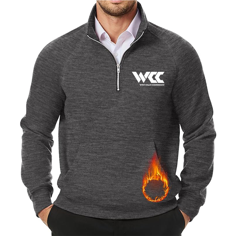 Men's West Coast Conference JMIERR  Quarter Zip Pullover Heavy Sweatshirts Warm Fleece Sweatshirt Polo