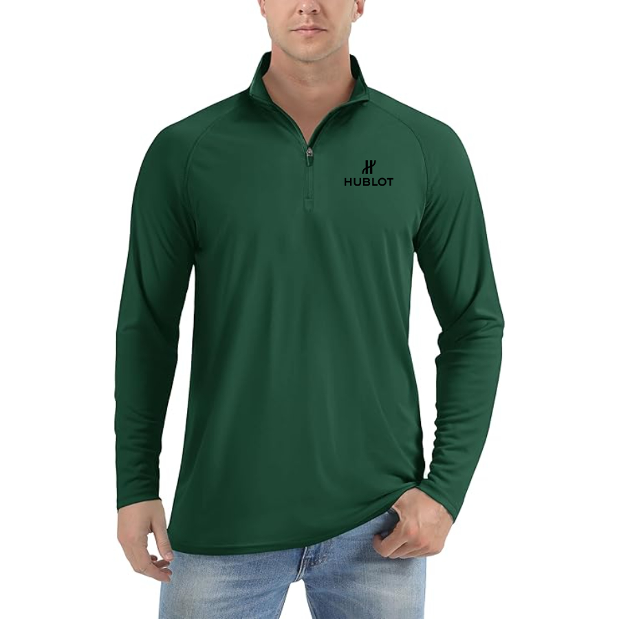 Men's Hublot Lightweight Quarter-Zip Athletic Shirt Long Sleeve Performance Wear