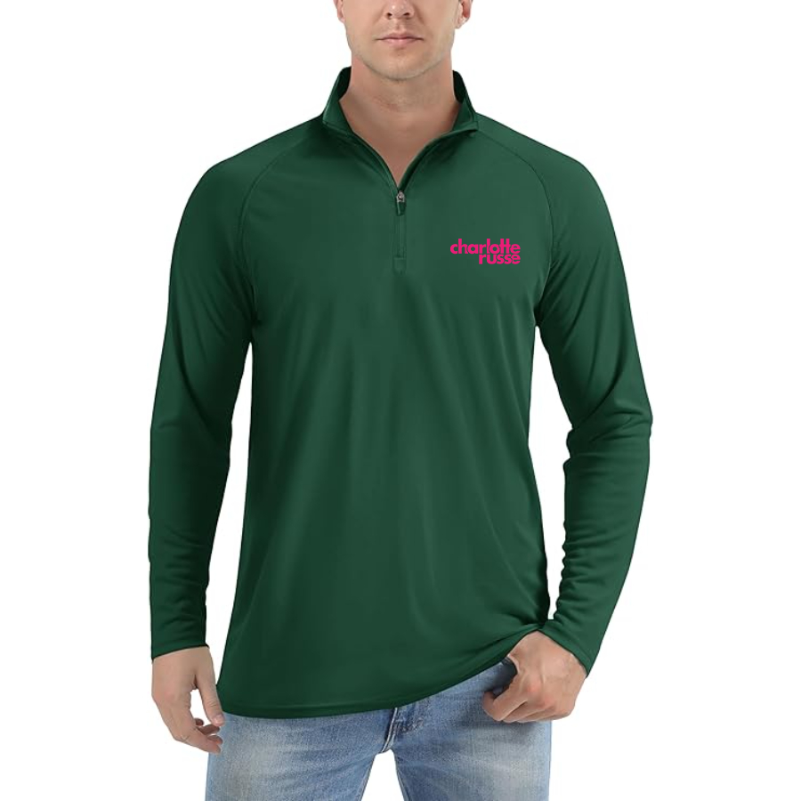 Men's Charlotte Russe Lightweight Quarter-Zip Athletic Shirt Long Sleeve Performance Wear