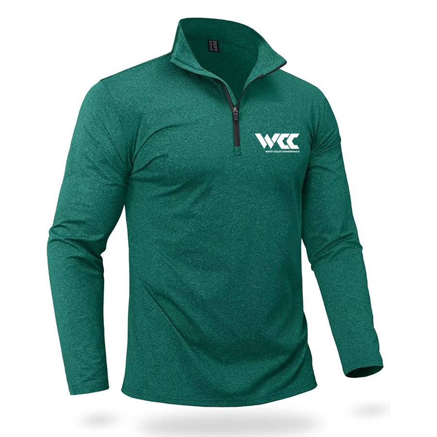 Men's West Coast Conference Quarter Zip Pullover Premium Fleece Lined Heather Long Sleeve Golf Shirts Midweight 1/4 Half Zip Sweatshirts