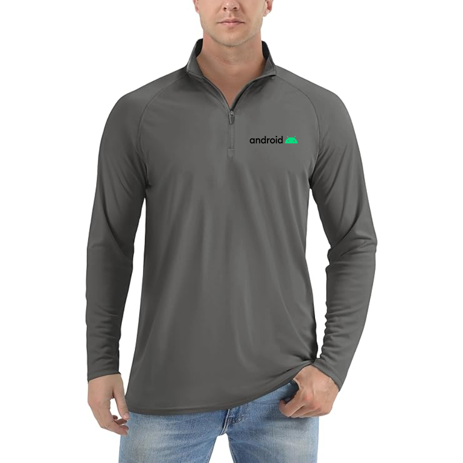 Men's Android  Lightweight Quarter-Zip Athletic Shirt Long Sleeve Performance Wear