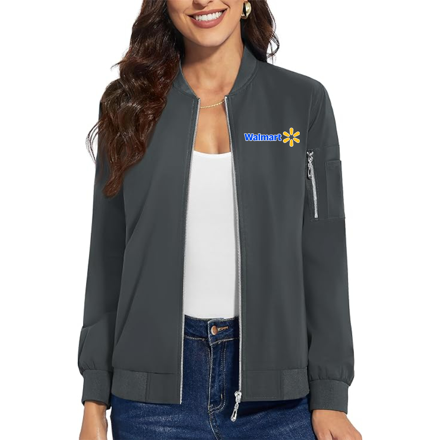 Women's Walmart Premium Bomber Jacket with Polished Detailing and Functional Sleeve Pocket Modern Luxury Outerwear