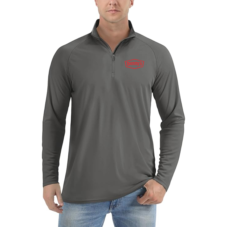 Men's Dennys Lightweight Quarter-Zip Athletic Shirt Long Sleeve Performance Wear