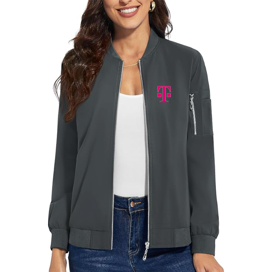 Women's T-Mobile Premium Bomber Jacket with Polished Detailing and Functional Sleeve Pocket Modern Luxury Outerwear