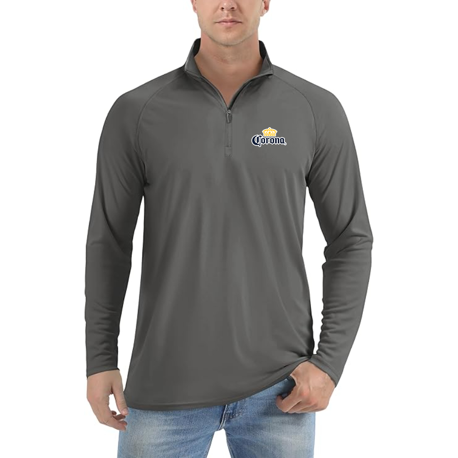 Men's Corona Lightweight Quarter-Zip Athletic Shirt Long Sleeve Performance Wear