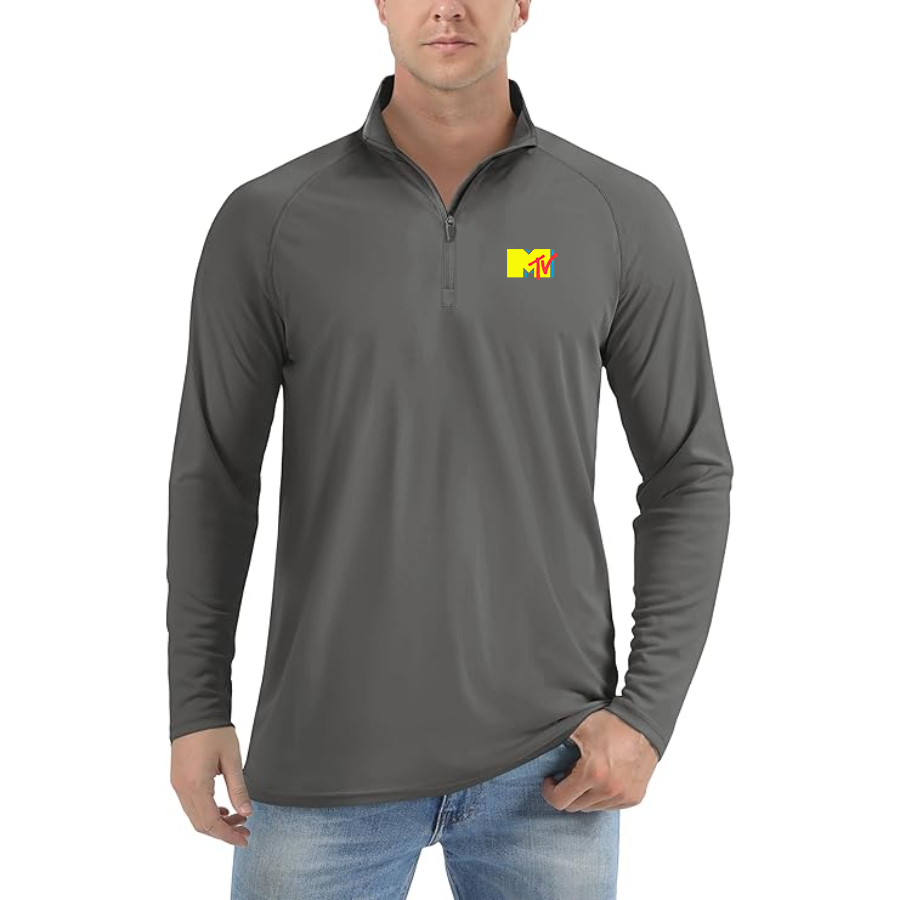 Men's M.T.V Lightweight Quarter-Zip Athletic Shirt Long Sleeve Performance Wear