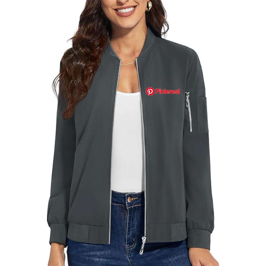 Women's Pinterest Premium Bomber Jacket with Polished Detailing and Functional Sleeve Pocket Modern Luxury Outerwear