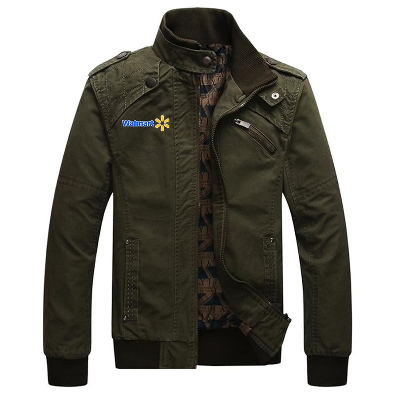 Men's Walmart Dwar Casual Washed Cotton Military Outdoor Jackets with Shoulder Straps