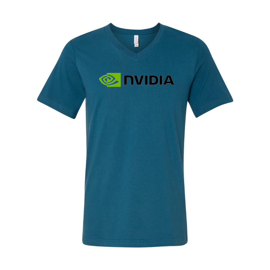 Men's NVIDIA  BELLA  CANVAS  Jersey V-Neck Tee