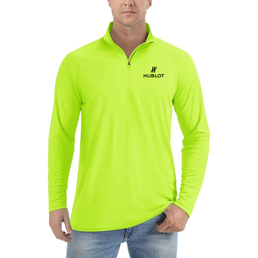 Men's Hublot Lightweight Quarter-Zip Athletic Shirt Long Sleeve Performance Wear