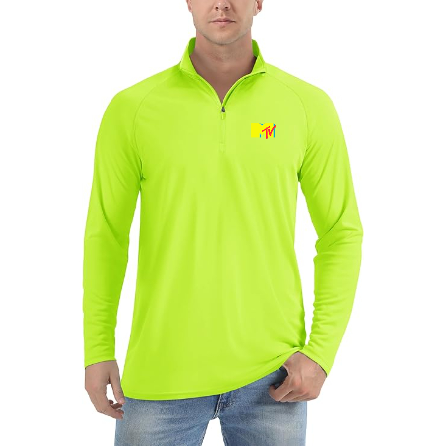 Men's M.T.V Lightweight Quarter-Zip Athletic Shirt Long Sleeve Performance Wear