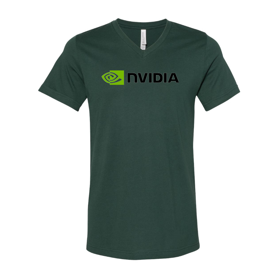 Men's NVIDIA  BELLA  CANVAS  Jersey V-Neck Tee