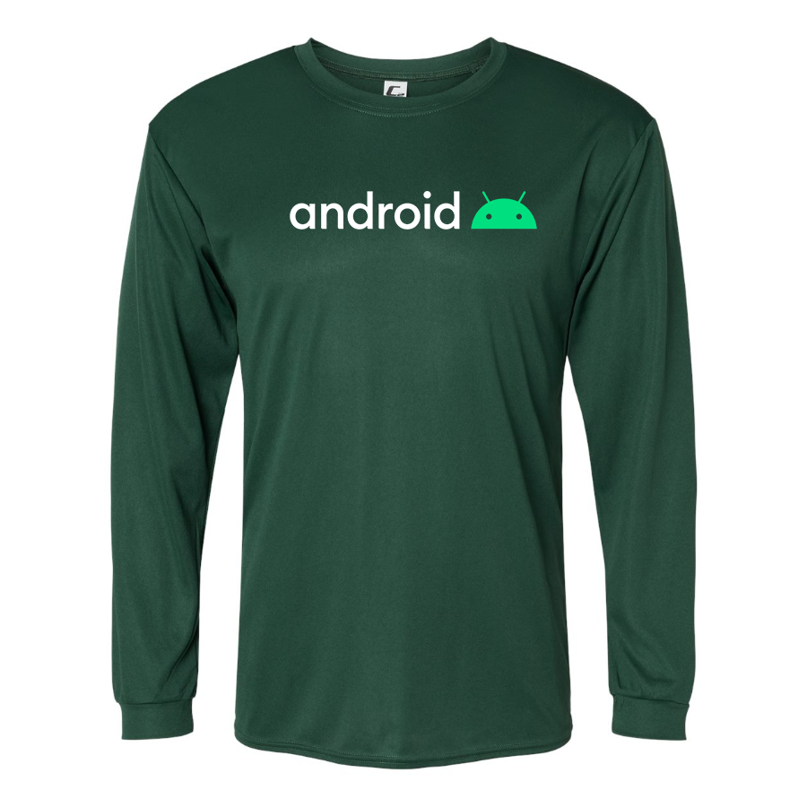 Men's Android  Polyester Long Sleeve T-Shirt