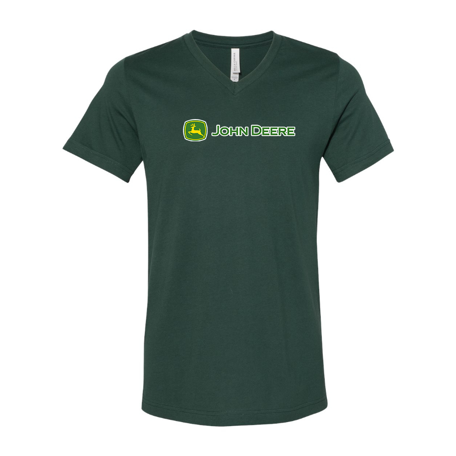 Men's John Deere BELLA  CANVAS  Jersey V-Neck Tee