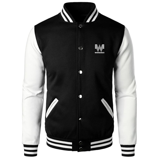 Men's What A Burger Varsity Baseball Jacket Cotton Blend Letterman Jackets