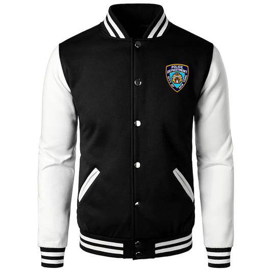 Men's NYPD Varsity Baseball Jacket Cotton Blend Letterman Jackets