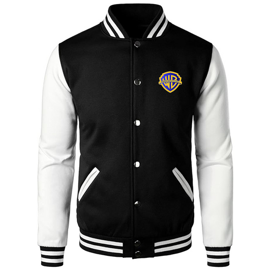 Men's  Warner Bros  Varsity Baseball Jacket Cotton Blend Letterman Jackets