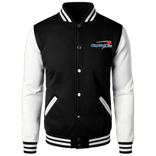 Men's Capital One Varsity Baseball Jacket Cotton Blend Letterman Jackets