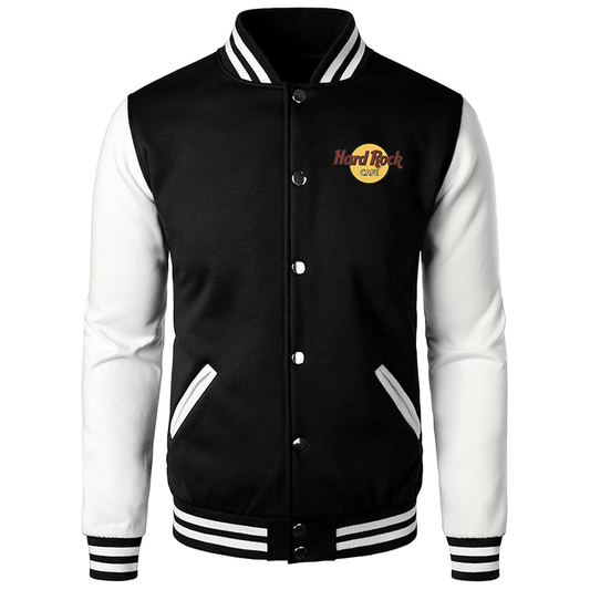 Men's Hard Rock Cafe  Varsity Baseball Jacket Cotton Blend Letterman Jackets