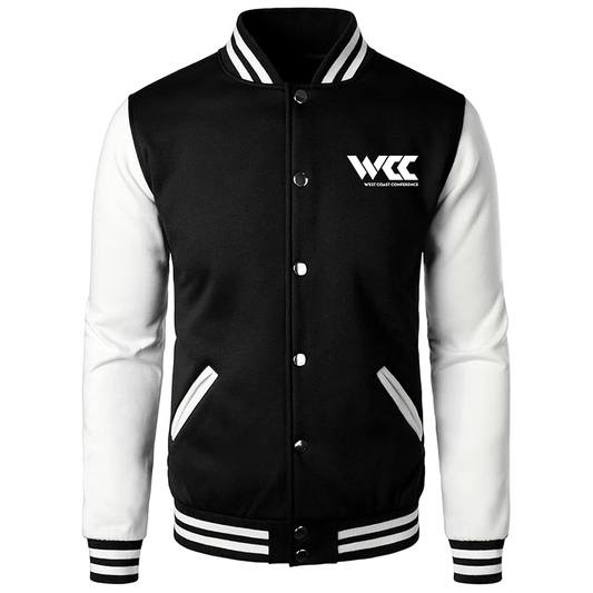 Men's West Coast Conference Varsity Baseball Jacket Cotton Blend Letterman Jackets