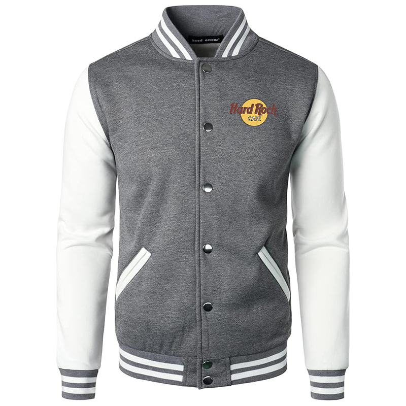 Men's Hard Rock Cafe  Varsity Baseball Jacket Cotton Blend Letterman Jackets