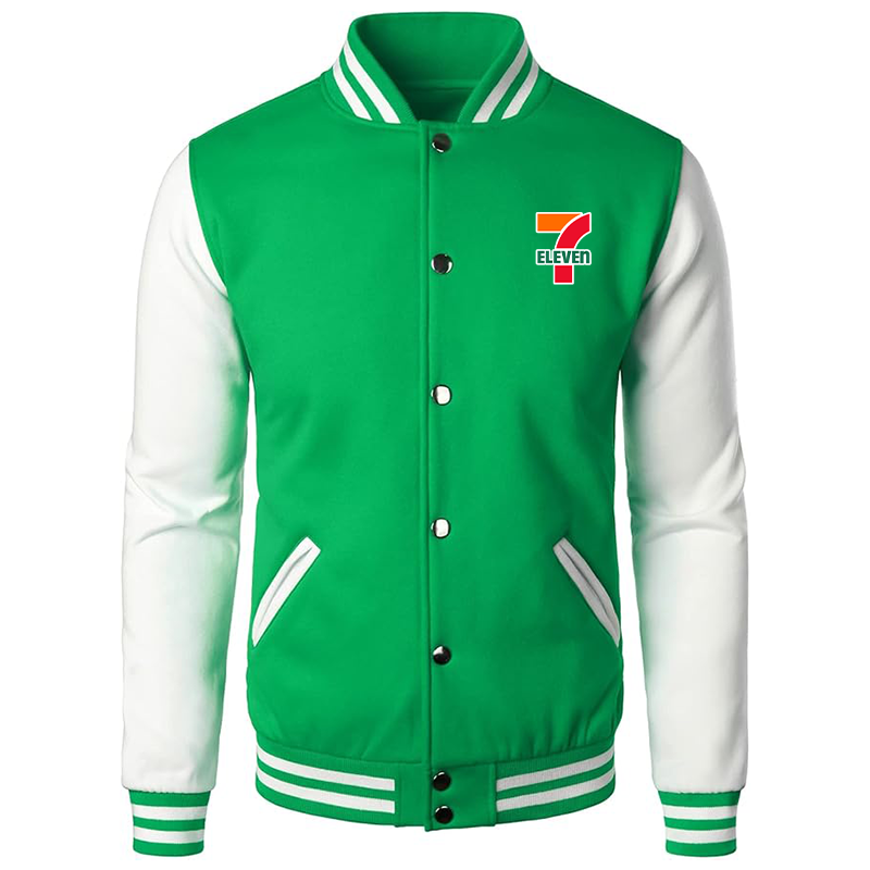 Men's  7-Eleven  Varsity Baseball Jacket Cotton Blend Letterman Jackets