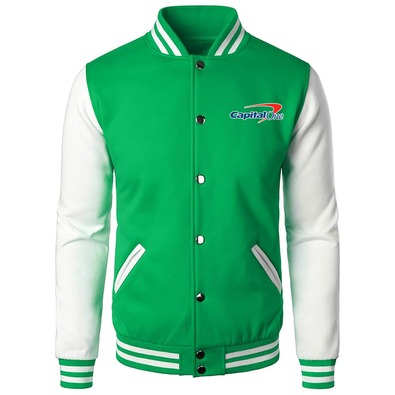 Men's Capital One Varsity Baseball Jacket Cotton Blend Letterman Jackets