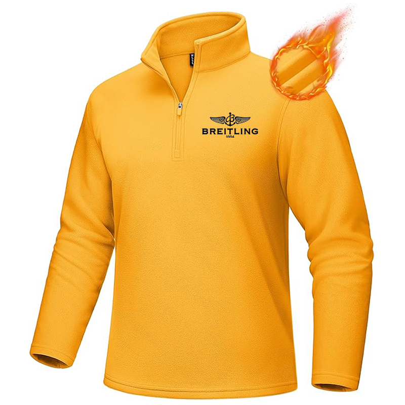 Men's Breitling  MAGCOMSEN Quarter-Zip Pullover Polar Fleece Sweatshirt Stand Collar Long Sleeve Shirt for Men Thermal Winter Fall