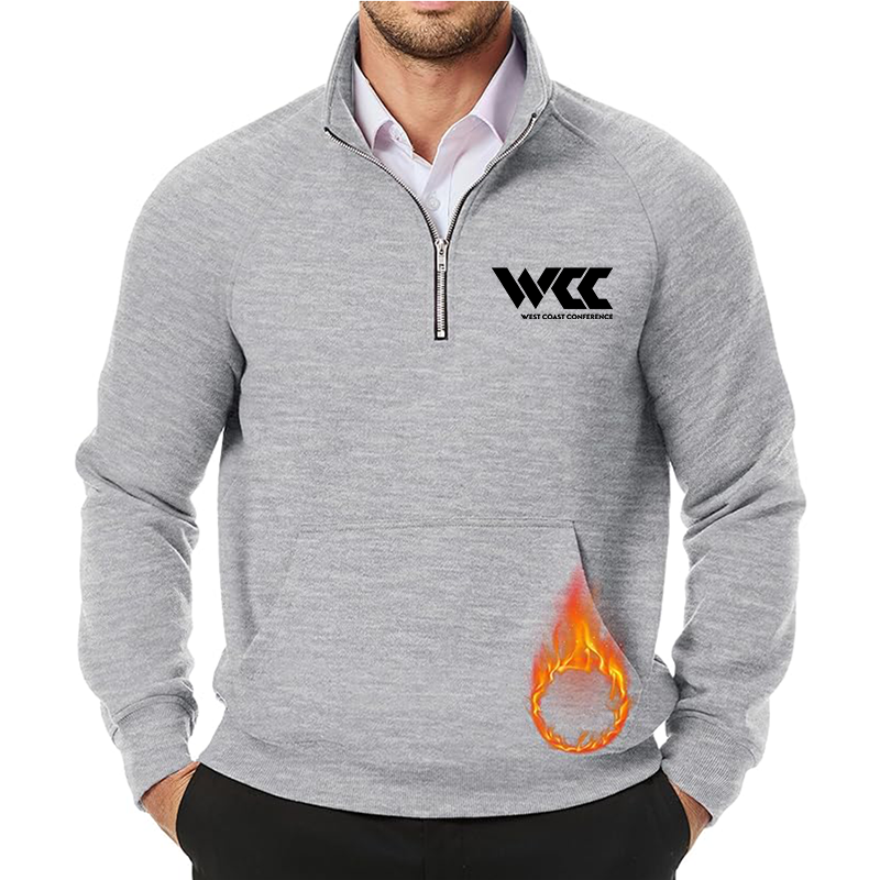 Men's West Coast Conference JMIERR  Quarter Zip Pullover Heavy Sweatshirts Warm Fleece Sweatshirt Polo
