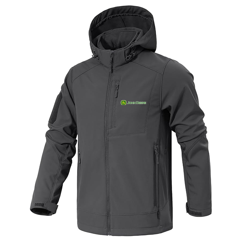 Men's John Deere Jacket Waterproof Hooded Coats Tactical Soft Shell Jackets