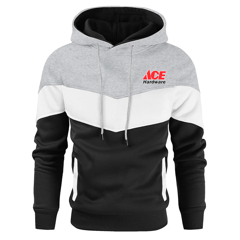 Men's Ace Gesean Novelty Color Block Pullover Fleece Hoodie Long Sleeve Casual Sweatshirt with Pocket