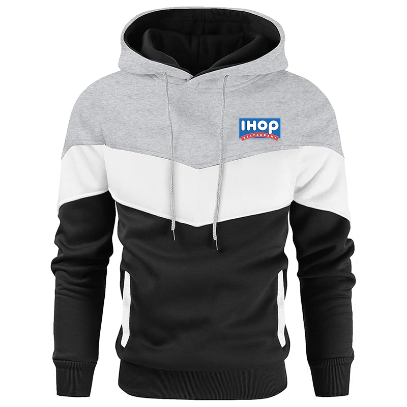 Men's ihop Gesean Novelty Color Block Pullover Fleece Hoodie Long Sleeve Casual Sweatshirt with Pocket