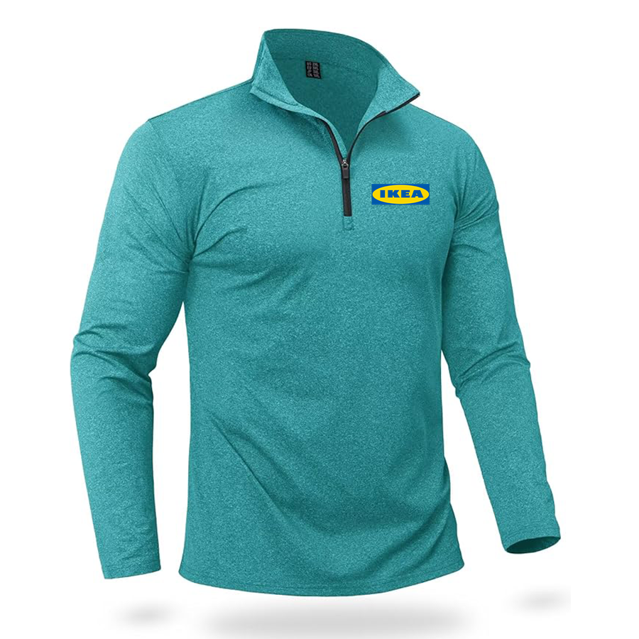 Men's IKEA Quarter Zip Pullover Premium Fleece Lined Heather Long Sleeve Golf Shirts Midweight 1/4 Half Zip Sweatshirts