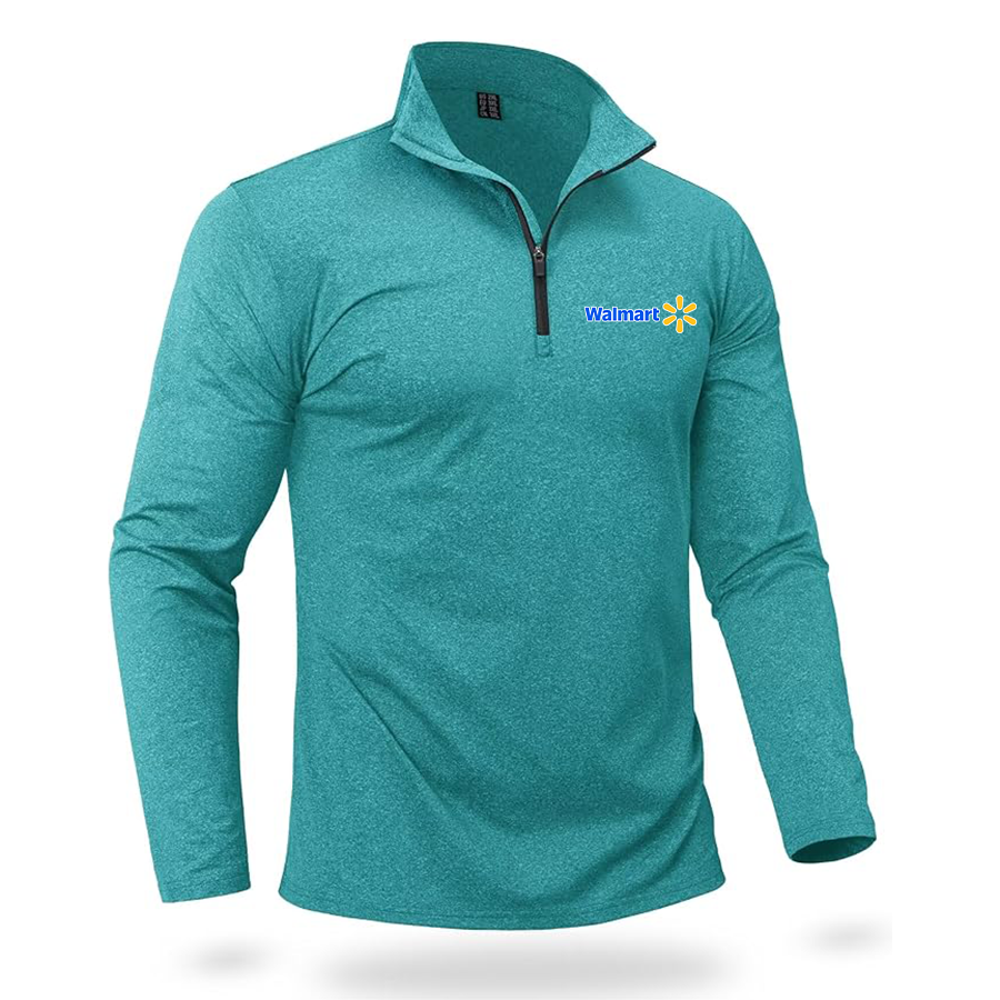 Men's Walmart Quarter Zip Pullover Premium Fleece Lined Heather Long Sleeve Golf Shirts Midweight 1/4 Half Zip Sweatshirts